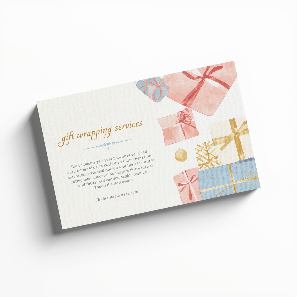 Professionally wrapped gift with ribbon and decorative elements
